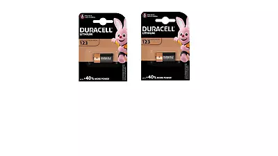 2 X Duracell Ultra CR123 CR123A 123 3V Lithium Photo Camera Battery Long Expiry • £7.49