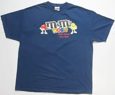 $9 • Buy M&Ms World Times Square NY Adult Size 2XL Blue Chocolate Candy T-Shirt