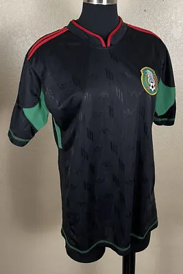 ASOC Adidas Mexicana Jersey Futbol Black Green Red Mexico Football Soccer L • $19.39