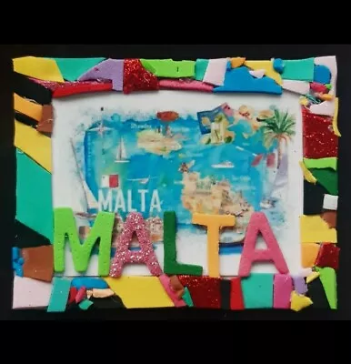 Malta  Travel Souvenir Fridge Magnet Handmade ( Mosaic )  5x7 Cm Approx  • £3.30