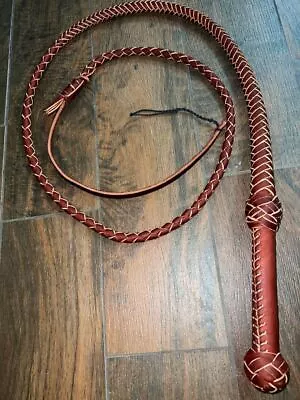 Bull Whip - Bourbon Colored Leather 8 Ply -  6ft Handmade • $69.99