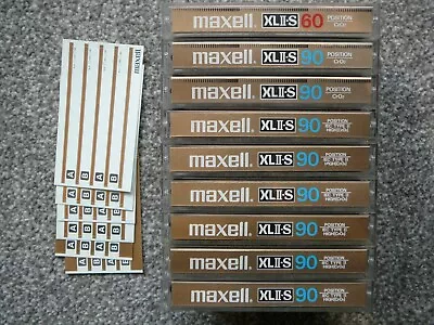 Maxell XLII-S C90/C60 Cassette Tapes X9 1980s Vintage Gold VGC With Labels • £39