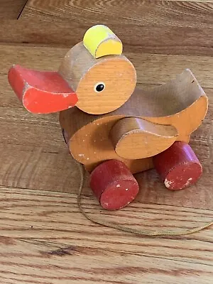 Vintage Child's Pull Toy Duck By HABA - Made In Germany • $14