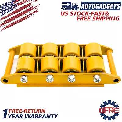 12T Yellow PU 360° Dolly Skate Machinery Roller Heavy Duty Cargo Trolley Casters • $85.90