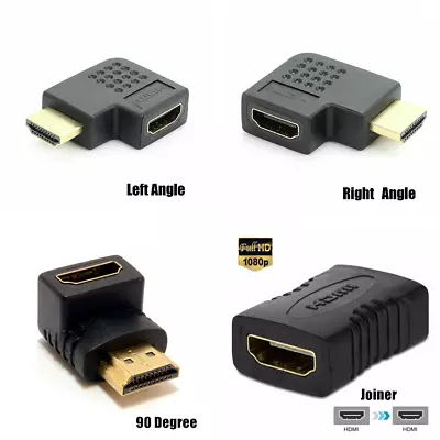 HDMI Female To Female To Male 90° L Angle Vertical Adapter Connector Joiner 8K • $3.95