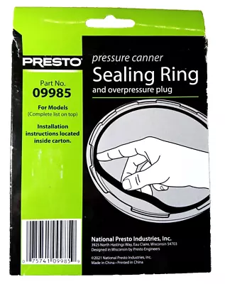 Presto 09985 Rubber Pressure Cooker Sealing Ring Genuine OEM • $14.99