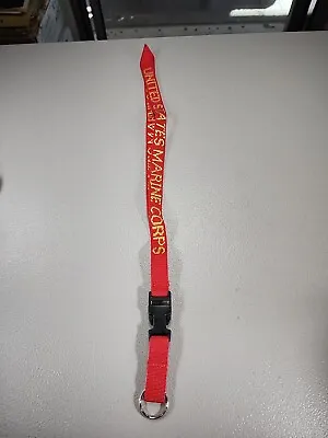 United States Marine Corps Embroidered Red Lanyard W/ Yellow Lettering • $12.99