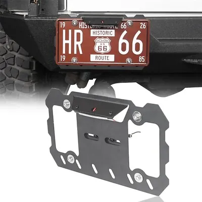 Black Steel D-ring Base License Plate Holder Mount For Jeep Wrangler YJ TJ JK JL • $21.87