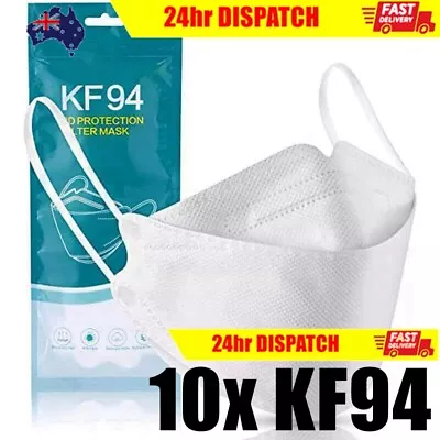 10 Pcs Korea KF94 In White Reusable Face Mask 4 Protective Layer Individual Pack • $21.99