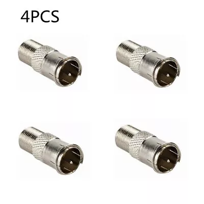 4PCS F Type Quick Plug RF Coax Coaxial Cable Adapter Connector - Male To Female • £3.59