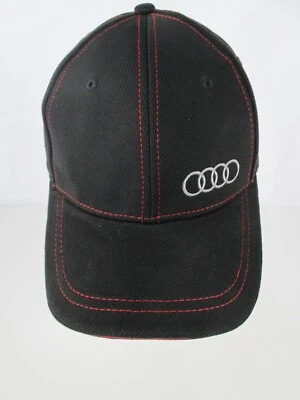 $19.99 • Buy Audi Logo Cap Black Red Stitching Adjustable Strap Polyester Adjustable