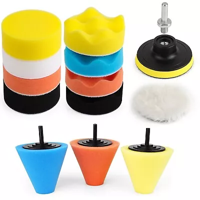 Foam Drill Polishing Cone Ball Pads Kit Car Hub Waxing Buffing Wheel Polisher 3  • $13.99