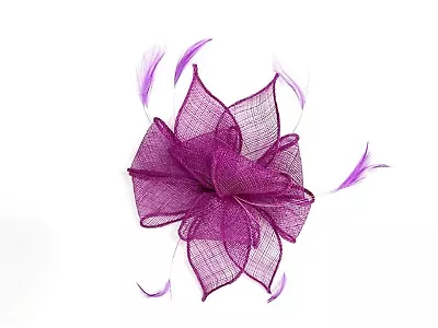 Magenta Fascinator Ladies Feather Hair Clip Ladies Hair Accessories Clip • £34.99