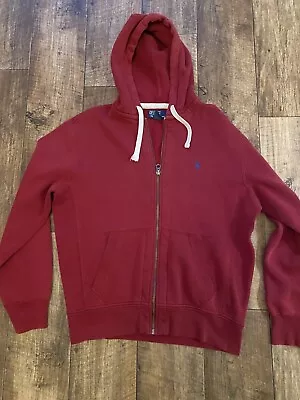 Mens Genuine Ralph Lauren Red Full Zipped Hoodie Size Medium  • £8