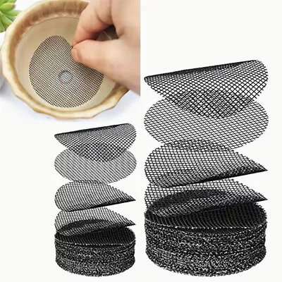 50/100x Pot Hole Mesh PadBonsai Pot Bottom Grid Mat Mesh Plant Drainage Screen • £3.79