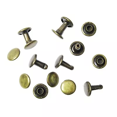 £2.29 • Buy Double Cap Rivets 6x6 7x7 8x8 9x8 Sewing Studs Leather Craft Rapid Rivets Repair
