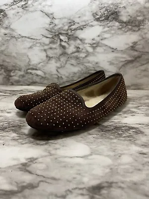 Ugg Alloway Flats Womens Chocolate W/ Gold Studs Suede Slip-ons Size 9 #1004401 • $19