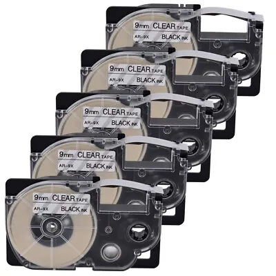£22.79 • Buy 5PK Black On Clear Tape Cartridge XR-9X For Casio KL-60 EZ Label Printer