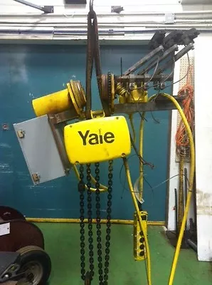 (#558) 2 Ton Yale Electric Chain Hoist - 10'lift 16 FPM Motorized Trolley 3ph • $3445