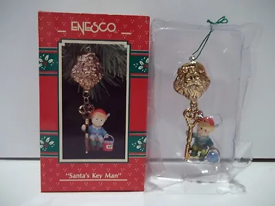 Enesco Christmas Ornament 1991 Santa's Key Man Paint Elf • $6