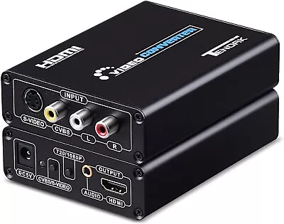 Tendak 3RCA AV CVBS Composite S Video R L Audio To HDMI Converter Adapter • £34.99