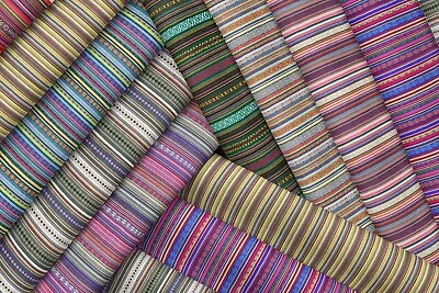 Mexican Tapestry Striped Woven Fabric Upholstery Material Cushion Sofa 55  Wide • £5.99