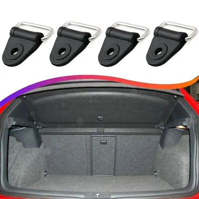 4Pcs Car Rear Trunk Boot Floor Cargo Net Tie Down Hooks Ring Loop Hanging Fixing • £5.59