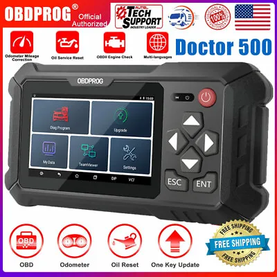 OBDPROG M500 OBD2 Car Mileage Programmer Odometer Adjustment Scanner Code Reader • $429