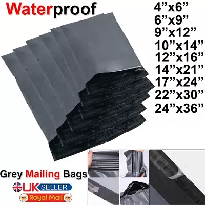 £2.99 • Buy GREY Postal Post Packaging Bags Plastic Parcel Mailing Packing Postage Self Seal