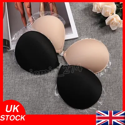 £4.50 • Buy Silicone Adhesive Stick On Push Up Gel Strapless Women Invisible Backless Bra