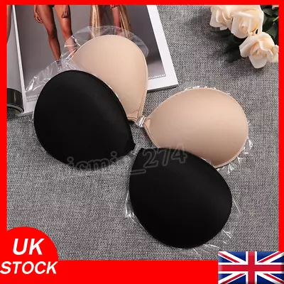 £4.50 • Buy Silicone Adhesive Stick On Push Up Gel Strapless Women Invisible Backless Bra