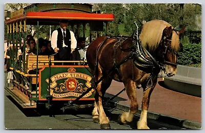 Postcard Horse-Drawn Streetcar  Old Dobbin  Walt Disney World FL P198 • $3.29