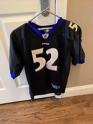 Reebok On Field Baltimore Ravens Jersey Youth Size XL Black #52 R. Lewis (1396) • $25.99