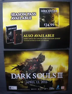 Set Of 2 Dark Souls III 3 Game Store Promotional Promo Display Posters Signs • $59.99