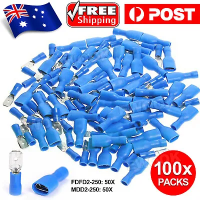 100PCS T-Tap Electrical Wire Crimp Terminals Quick Splice Cable Connectors Kit • $6.95