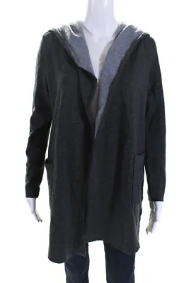 Marc O Polo Womens Open Front Hooded Light Knit Cardigan Sweater Gray Size FR 36 • £46.36