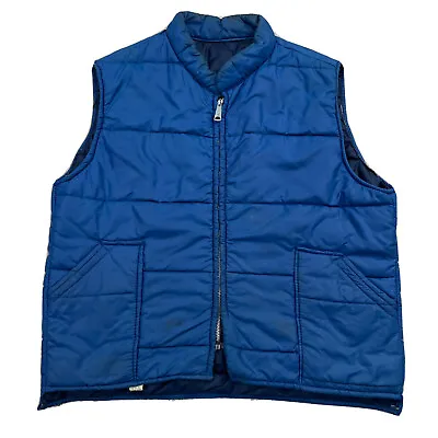 Vintage Marty McFly Blue Full Zip Down Vest Jacket Men's M/L Blue Puffer 80s • $9.80