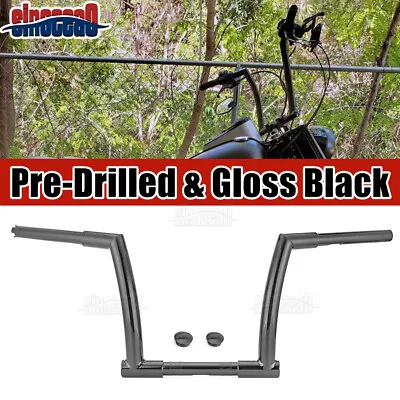Black 10  Mini Ape Hanger Z-Bar Handlebar For Harley Dyna Softail Road Glide Kin • $84.99