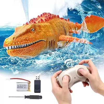 Mosasaurus Dinosaur Pool Toy: Remote Control Light Water Spray • $45.23