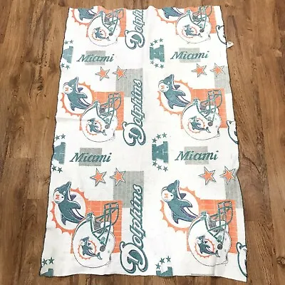 Vintage Miami Dolphins Nylon Fleece Throw Blanket USA Made - 38  X 60  • $26.95