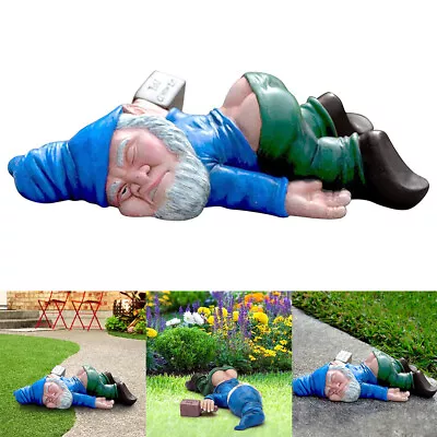 Naughty Gnome Statue Garden Dwarf Outdoor Decoration DIY Resin Ornaments Funny₡ • $24.33