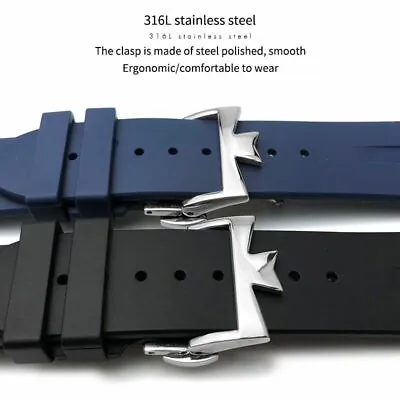 $48.99 • Buy 25*8mm Silicone Rubber Strap Watch Band For VACHERON CONSTANTIN OVERSEAS !!!