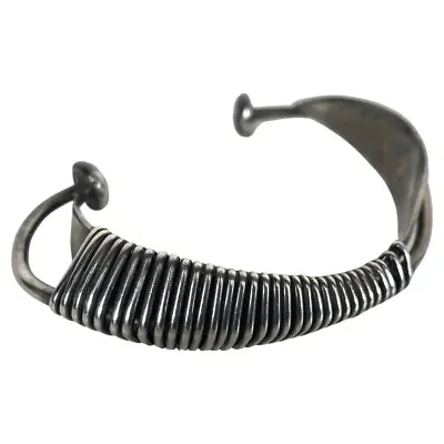 Ed Wiener Sterling Silver Modernist Cuff Bracelet Circa 1954 New York • $2200