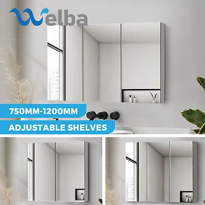 Welba Bathroom Mirror Cabinet Vanity Medicine Wall Storage 600/750/900/1200mm • $120.90