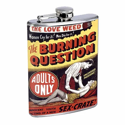 Vintage Poster The Love Weed D303 Flask 8oz Stainless Steel Hip Drink Whiskey • $14.95