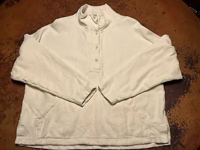 REI Co-op Fleece Pullover Cotton Hemp Sweatshirt In Cream Size XL • $25