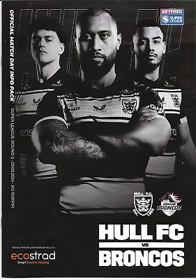 Rugby League Memorabilia: Hull F.C V London Broncos:  Info Pack - 3 March 2024 • £2.49