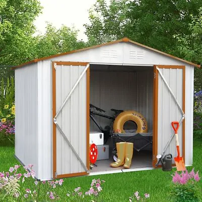  5'x3'/8'x6' Outdoor Utility Storage Tool Shed Kit Backyard Garden Lockable Door • $143.99