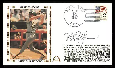 Mark McGwire Autographed Signed 1987 First Day Cover Oakland A's SKU #222364 • $35