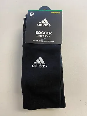 Adidas Soccer Metro Sock Black Arch Ankle Compression Size M (3 Pack) • $20